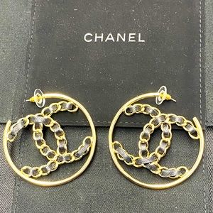 Authentic CHANEL CC Hoop Earrings